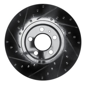 Audi A1 Brake Rotor (1) - Front Right - R1 Concepts - Drilled & Slotted - Black - `98-`18